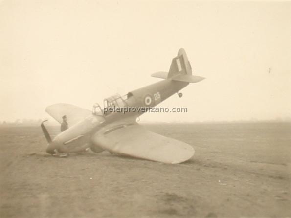 Peter Provenzano Photo Album Image_copy_045.jpg - Pranged Miles Master Mark IA trainer.  RAF Station Tern Hill, fall of 1940.